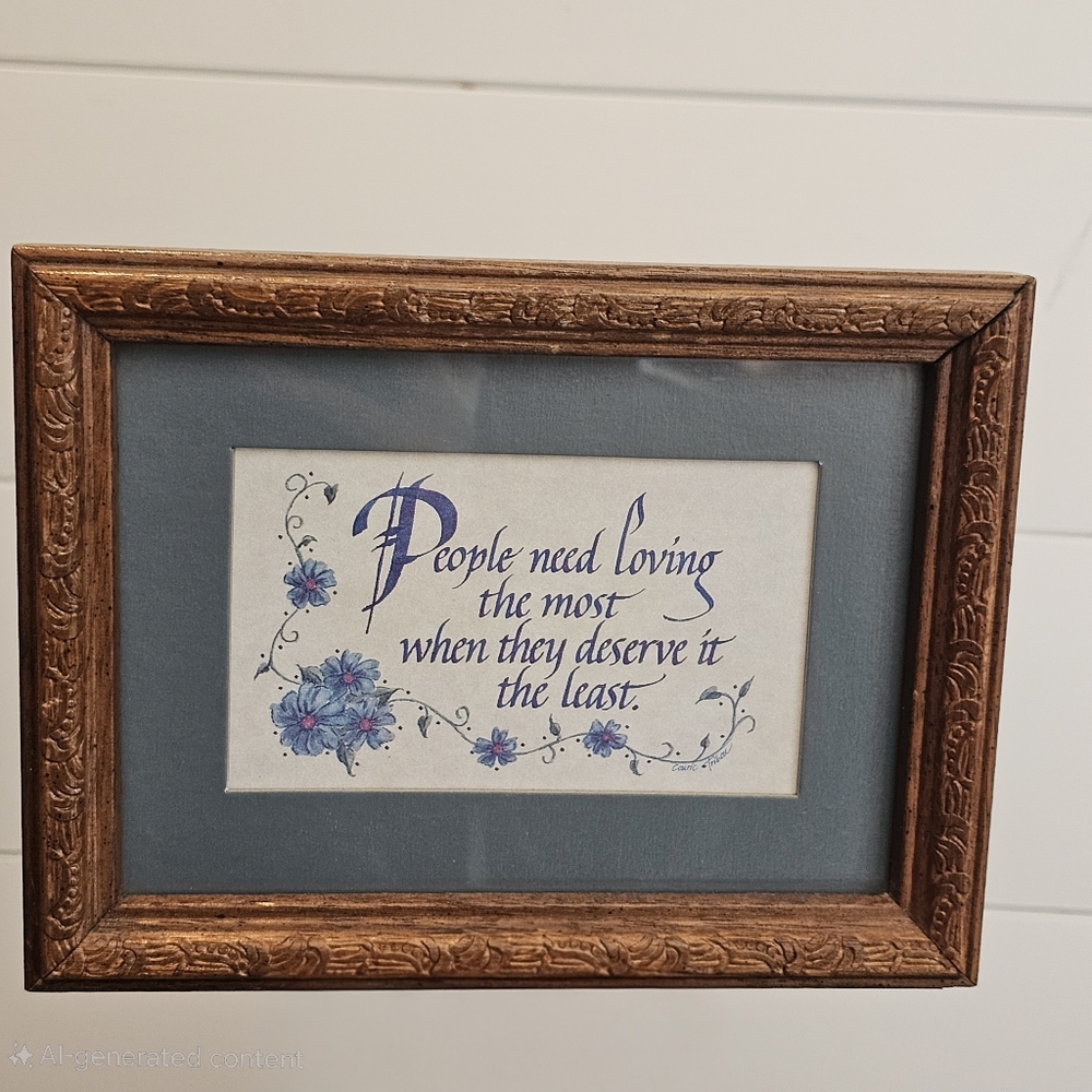 Vintage Rustic Brown Framed Inspirational Wall Art